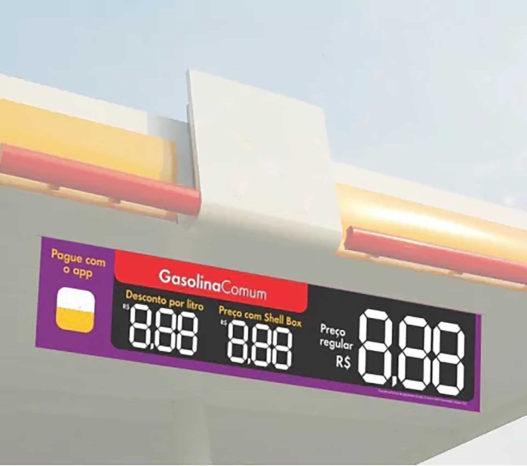 Lona de teto para posto de combustíveis
